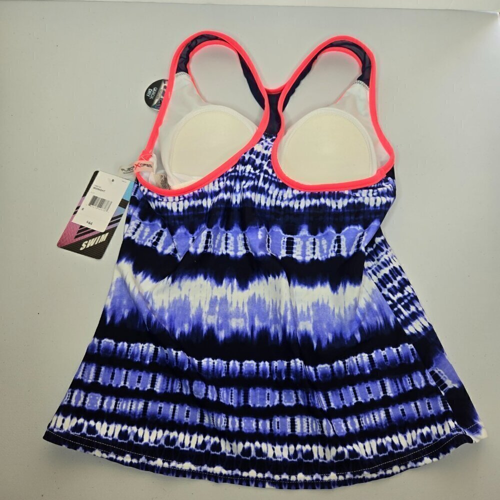 ZeroXposur Women Midnight Blue Pink Trim Racerback Padded Bra Tankini Swim Top 8 - Picture 4 of 13